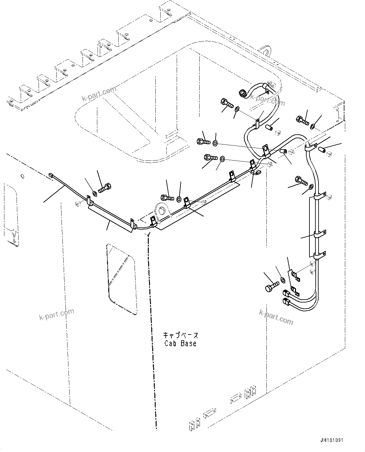 Komatsu parts book diagram for PC2000-11R S/N 31001-UP: KOMVISION CAMERA, WIRING HARNESS (1/4)(#30001-)