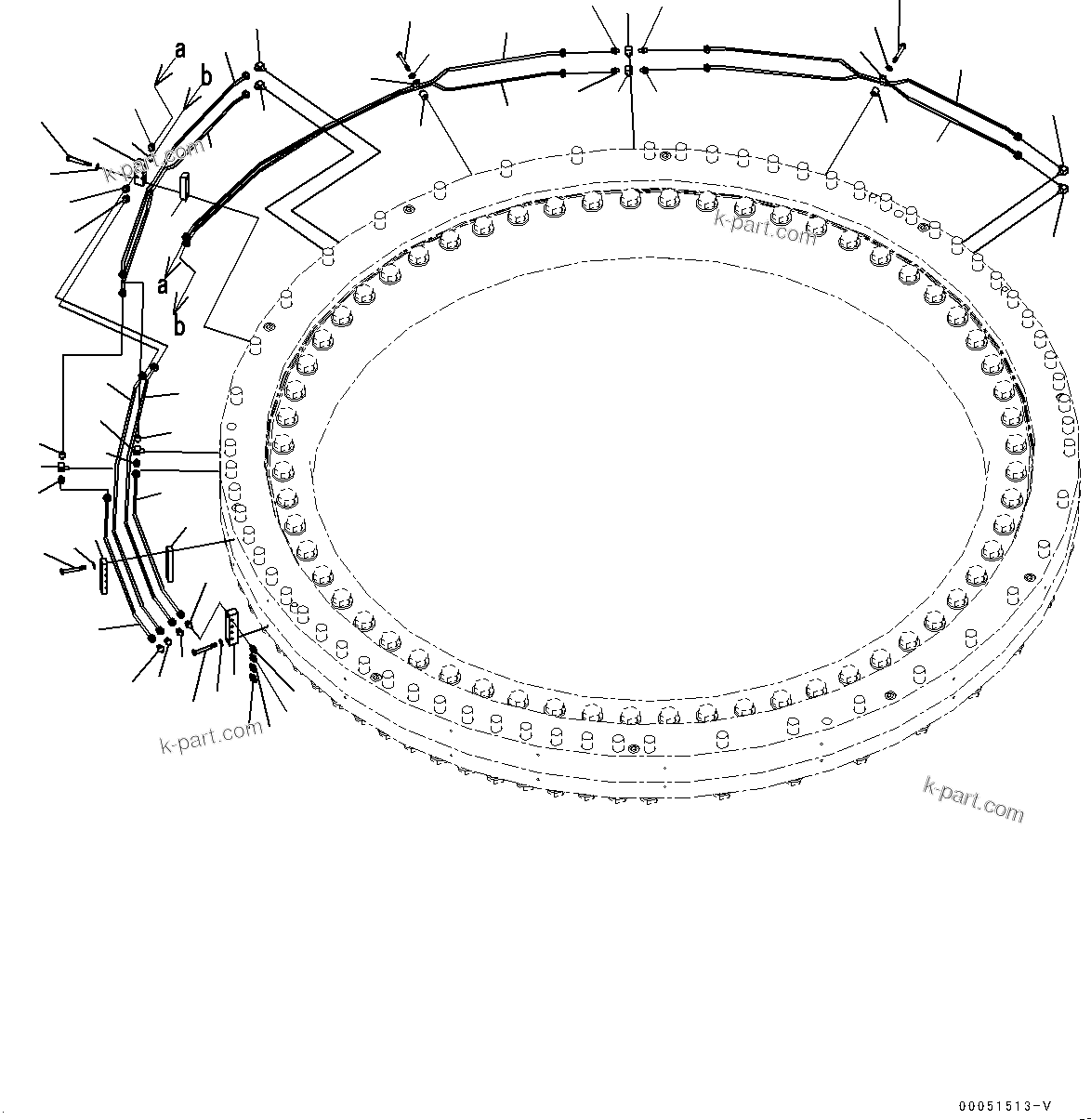 Komatsu parts book diagram for PC2000-11R S/N 31001-UP: AUTO-GREASING SYSTEM, SWING CIRCLE LUBRICATION (2/2)(#30001-)