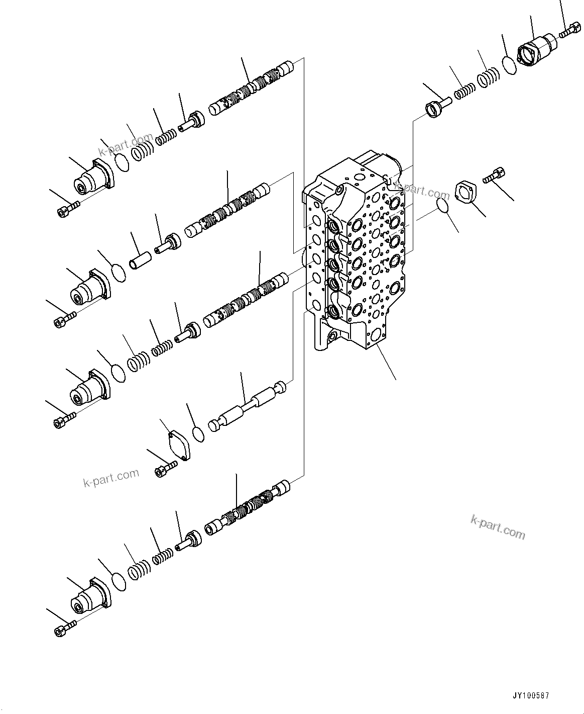 Komatsu parts book diagram for PC2000-11R S/N 31001-UP: CONTROL VALVE, 10-SPOOL (5/18) (L.H.)(#30001-)