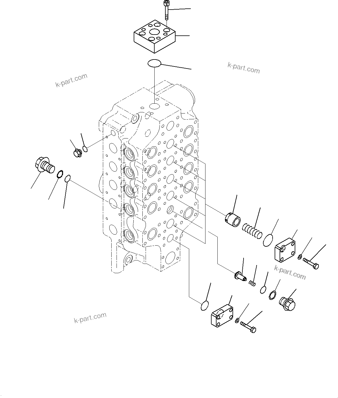 Komatsu parts book diagram for PC2000-11R S/N 31001-UP: CONTROL VALVE, 10-SPOOL (6/18) (L.H.)(#30001-)