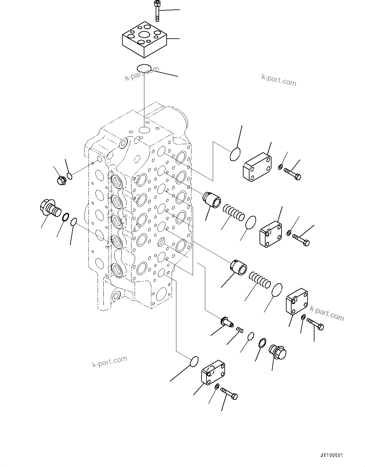Komatsu parts book diagram for PC2000-11R S/N 31001-UP: CONTROL VALVE, 10-SPOOL (15/18) (R.H.)(#30001-)