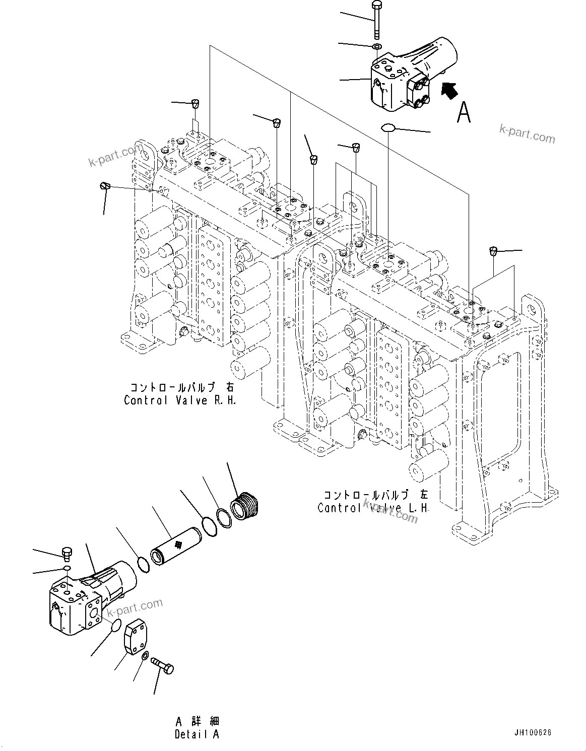 Komatsu parts book diagram for PC2000-11R S/N 31001-UP: CONTROL VALVE, REDUCTION GEAR RELATED PARTS (2/2)(#30001-)