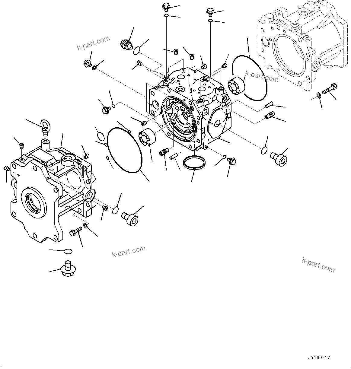 Komatsu parts book diagram for PC2000-11R S/N 31001-UP: NO.2 PUMP, PISTON PUMP (1/9)(#30001-)