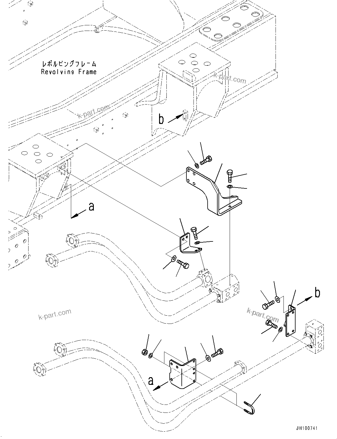 Komatsu parts book diagram for PC2000-11R S/N 31001-UP: OIL COOLER PIPING, BRACKET(#30001-)