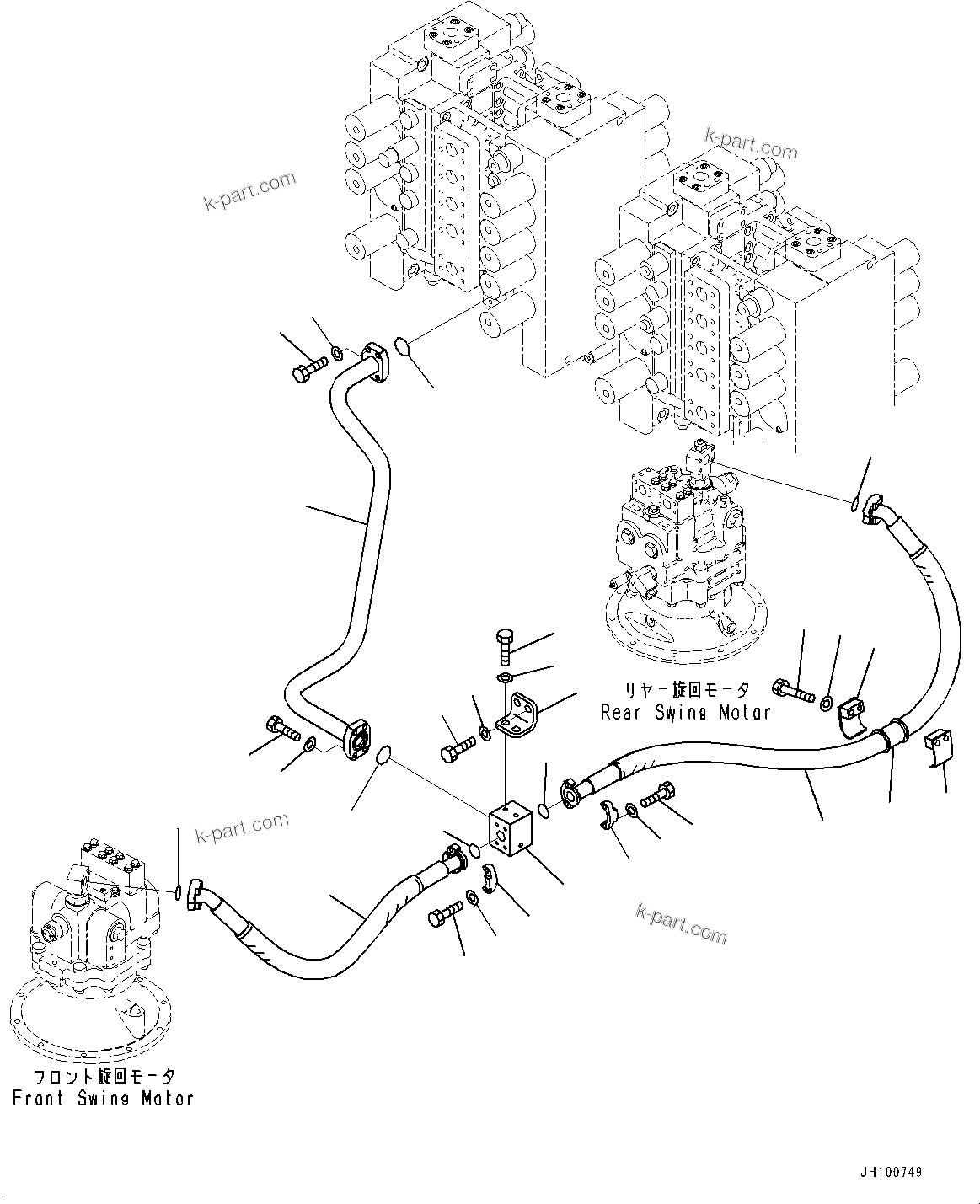 Komatsu parts book diagram for PC2000-11R S/N 31001-UP: RETURN PIPING, SWING SWITCH(#30001-)
