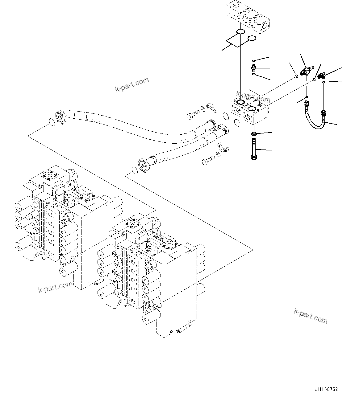 Komatsu parts book diagram for PC2000-11R S/N 31001-UP: RETURN PIPING, PPC VALVE MOUNTING(#30001-)