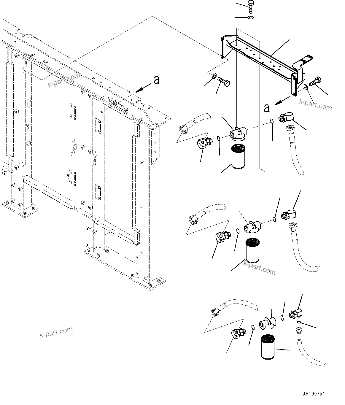 Komatsu parts book diagram for PC2000-11R S/N 31001-UP: DRAIN PIPING, FILTER(#30001-)