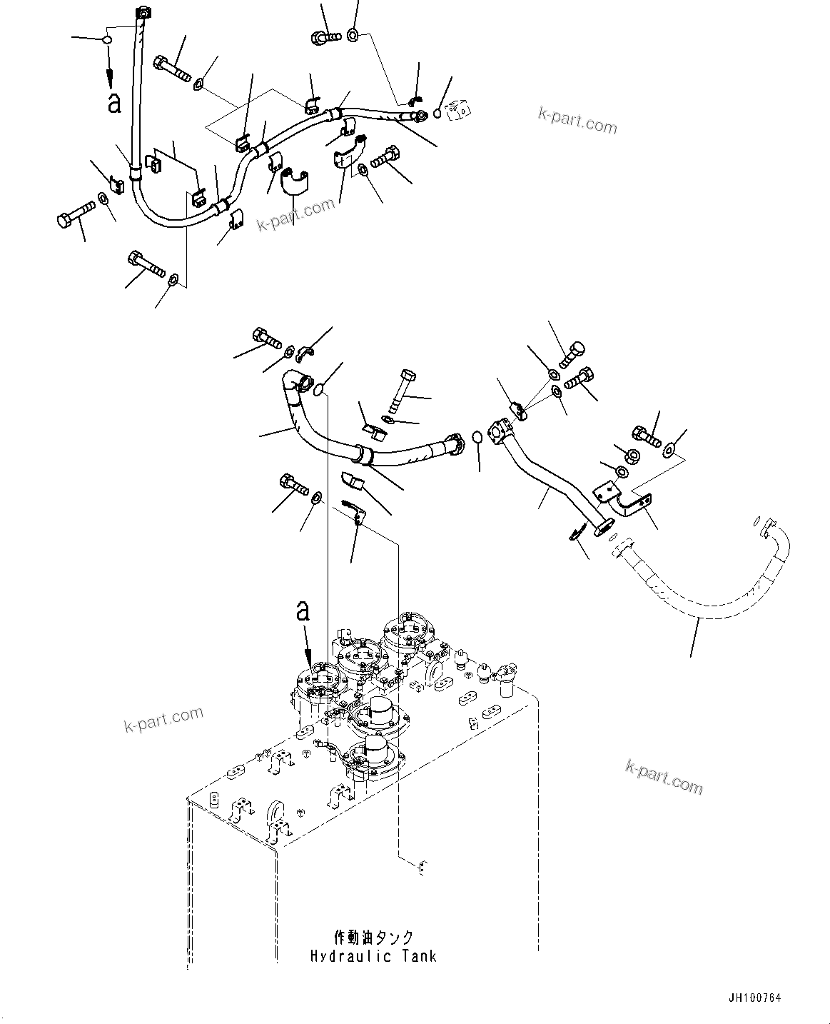 Komatsu parts book diagram for PC2000-11R S/N 31001-UP: DRAIN PIPING, PIPING, REVOLVING FRAME SIDE(#30001-)