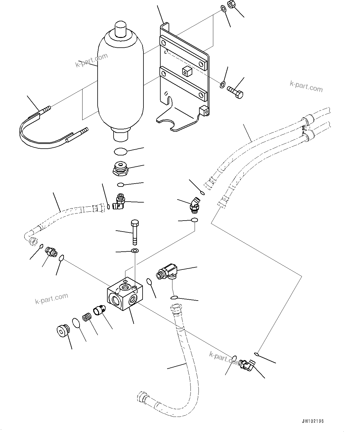 Komatsu parts book diagram for PC2000-11R S/N 31001-UP: PROPORTIONAL PRESSURE CONTROL (PPC) VALVE PIPING, CHECK VALVE(#30001-30010)