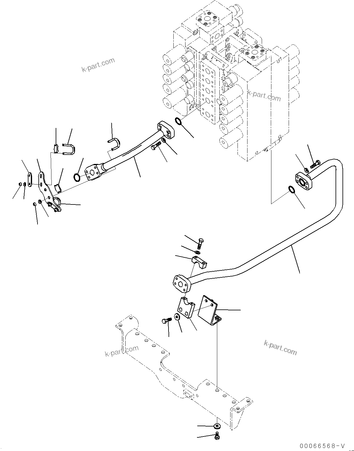 Komatsu parts book diagram for PC2000-11R S/N 31001-UP: BOTTOM DUMP PIPING, (#30001-)