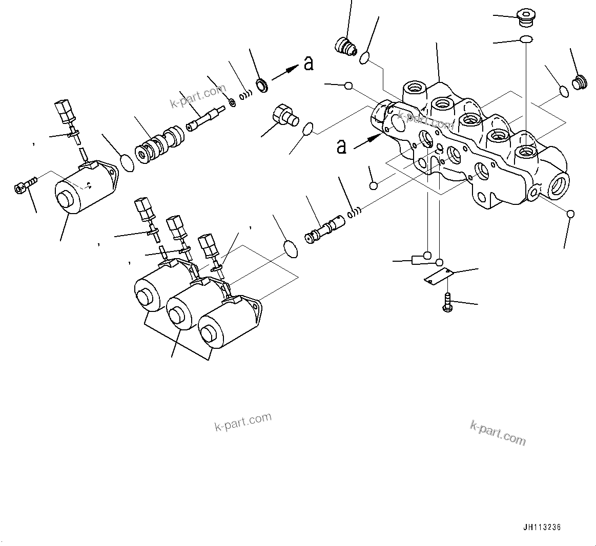 Komatsu parts book diagram for PC2000-11R S/N 31001-UP: SOLENOID VALVE, INNER PARTS (2/4) (LOADING SHOVEL, BOTTOM DUMP TYPE)(#30001-)