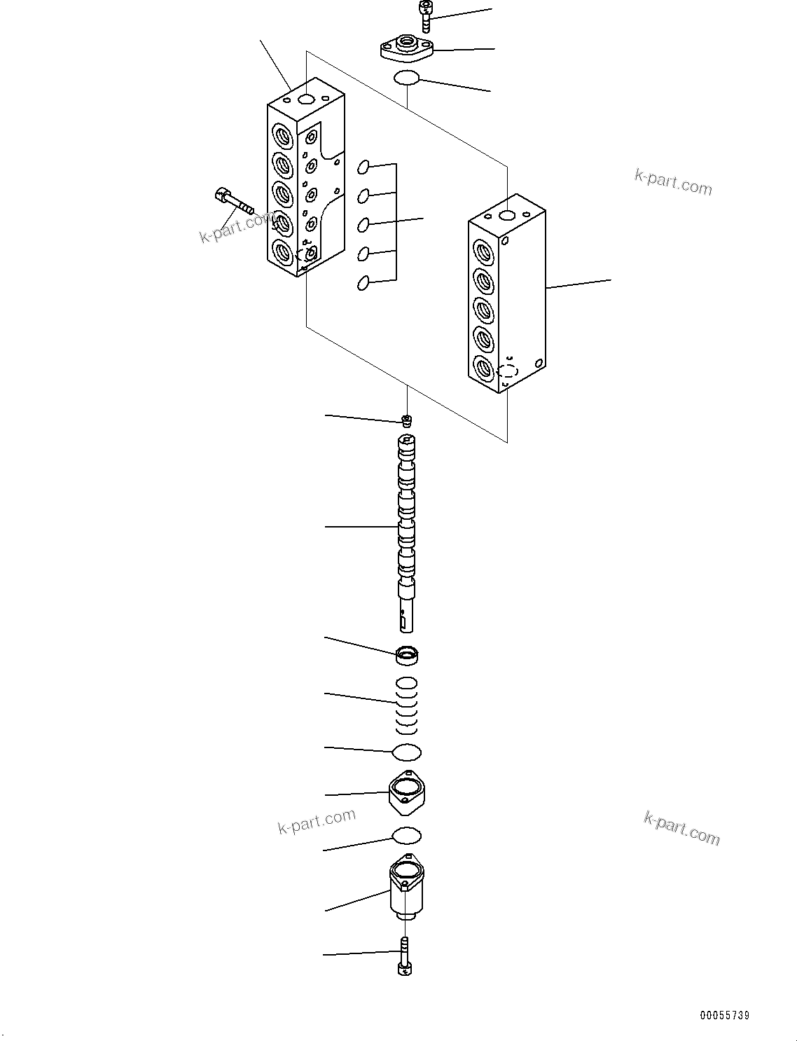 Komatsu parts book diagram for PC2000-11R S/N 31001-UP: PROPORTIONAL PRESSURE CONTROL (PPC) CUT OFF VALVE, PPC CUT OFF VALVE (1/2) (L.H.)(#30001-)