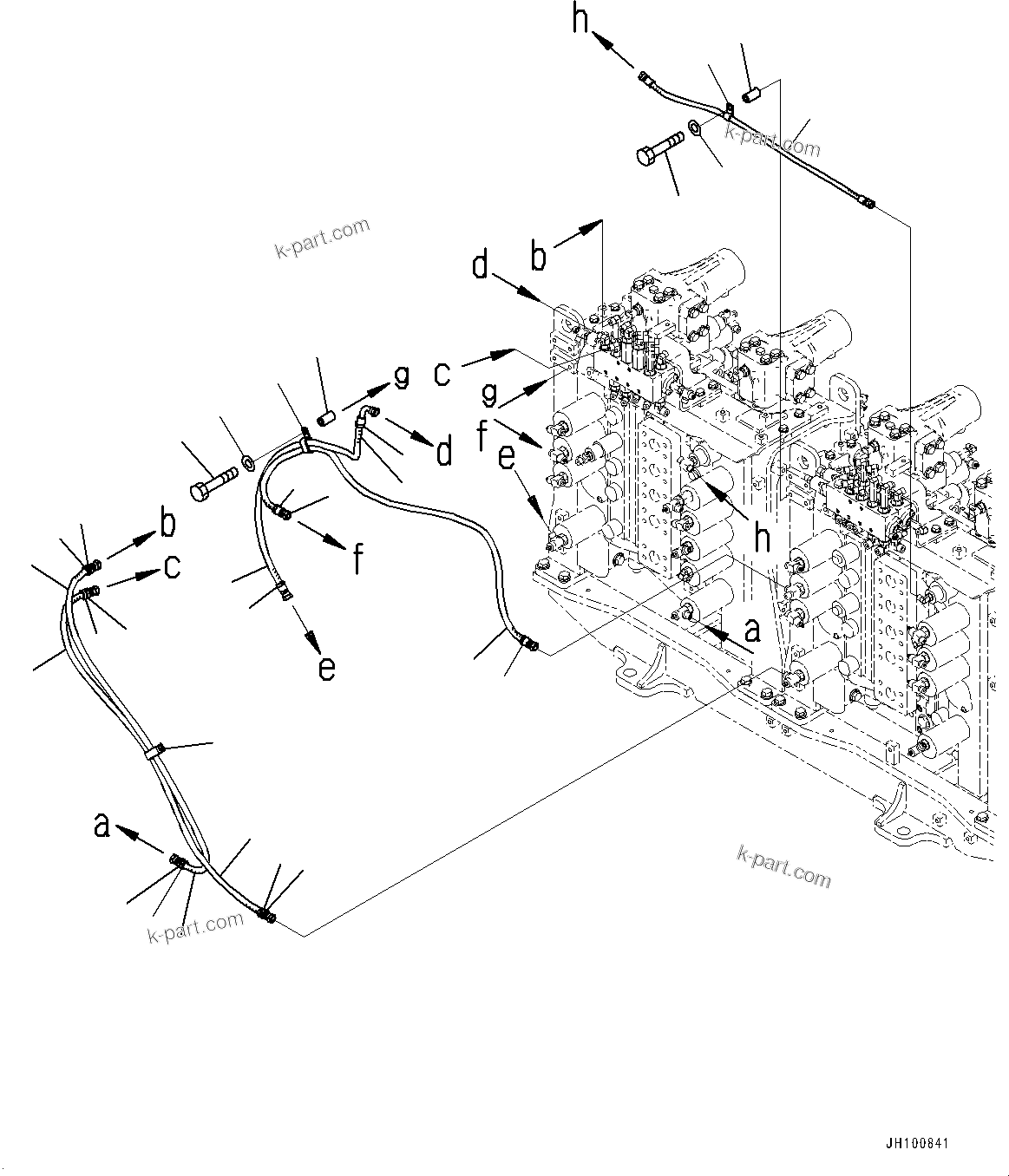 Komatsu parts book diagram for PC2000-11R S/N 31001-UP: PROPORTIONAL PRESSURE CONTROL (PPC) MAIN PIPING, HOSE (2/7)(#30001-)