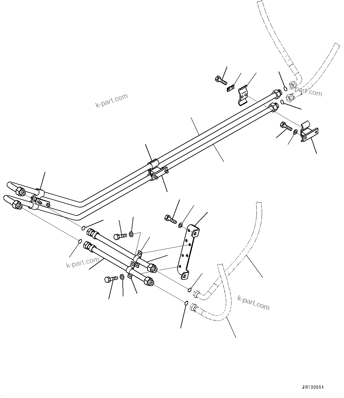 Komatsu parts book diagram for PC2000-11R S/N 31001-UP: PROPORTIONAL PRESSURE CONTROL (PPC) PUMP PIPING, TUBE(#30001-)