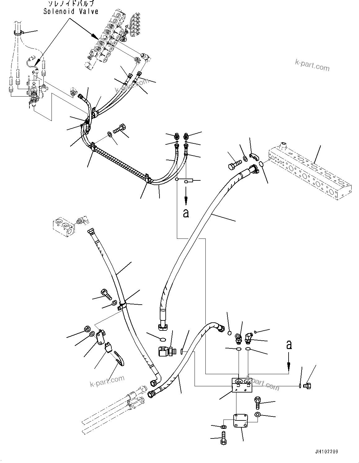 Komatsu parts book diagram for PC2000-11R S/N 31001-UP: PROPORTIONAL PRESSURE CONTROL (PPC) PUMP PIPING, HOSE (1/2) (LOADING SHOVEL, BOTTOM DUMP TYPE)(#30001-)