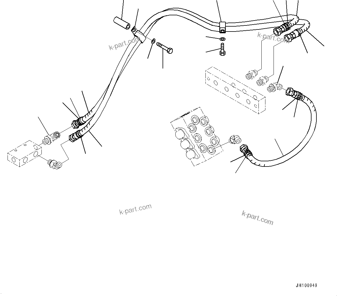 Komatsu parts book diagram for PC2000-11R S/N 31001-UP: PROPORTIONAL PRESSURE CONTROL (PPC) WORK PIPING, PIPING (2/4)(#30001-)