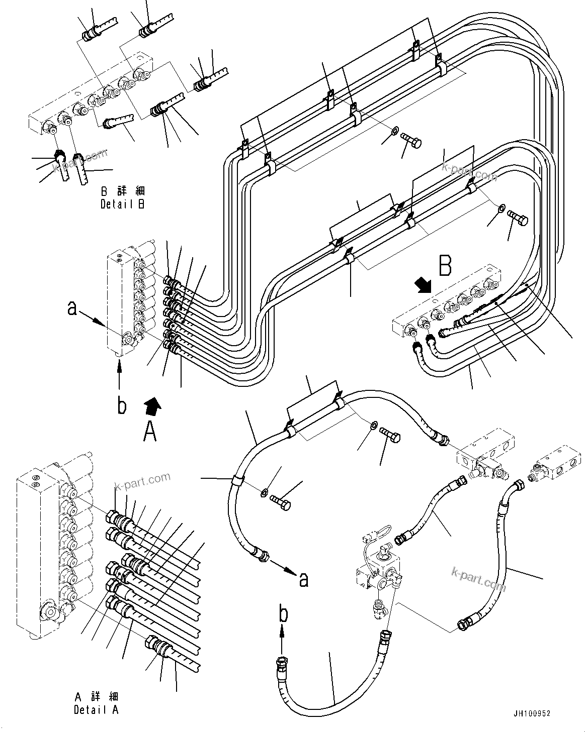 Komatsu parts book diagram for PC2000-11R S/N 31001-UP: PROPORTIONAL PRESSURE CONTROL (PPC) WORK PIPING, PIPING (4/4)(#30001-)