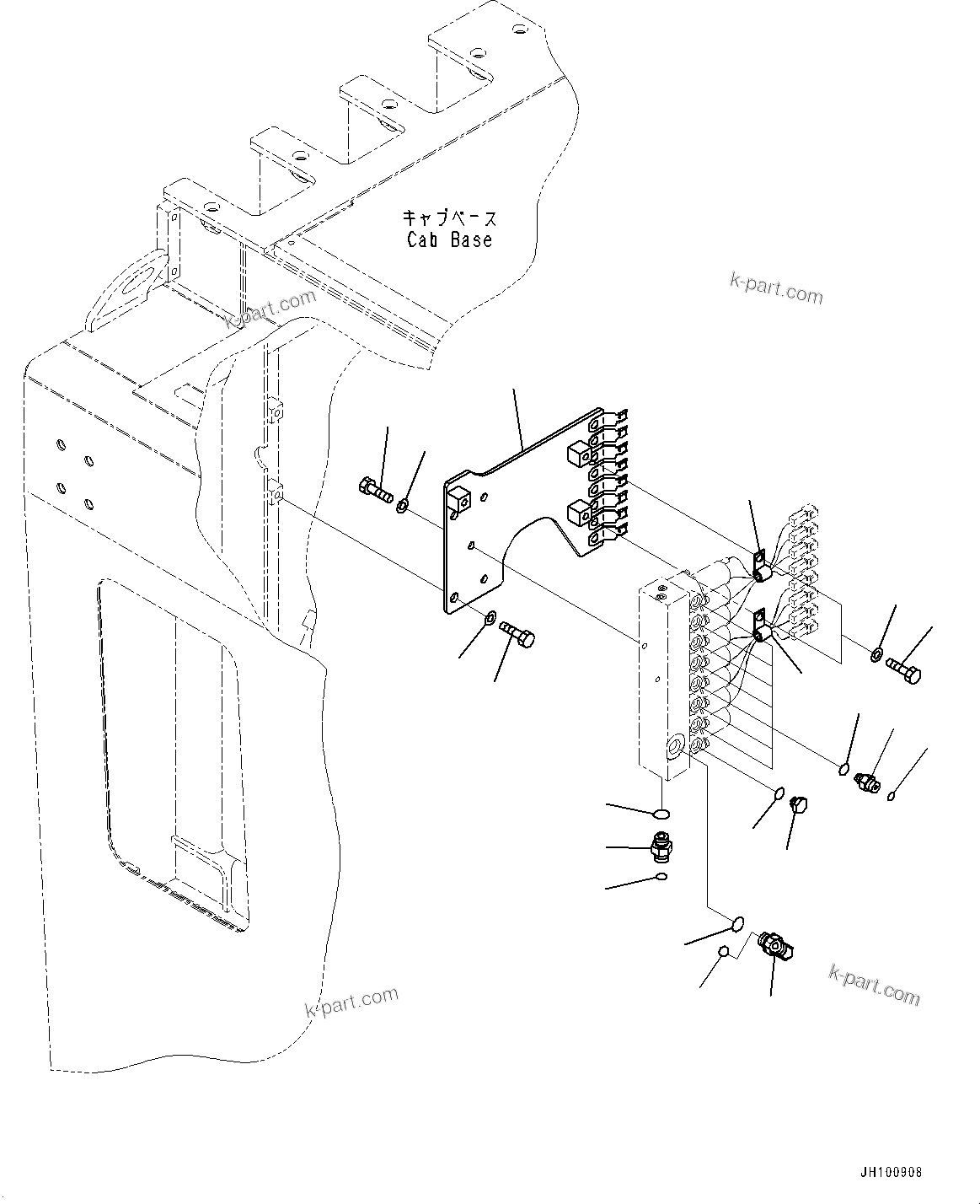 Komatsu parts book diagram for PC2000-11R S/N 31001-UP: PROPORTIONAL PRESSURE CONTROL (PPC) WORK PIPING, PPC VALVE MOUNTING (3/3)(#30001-)