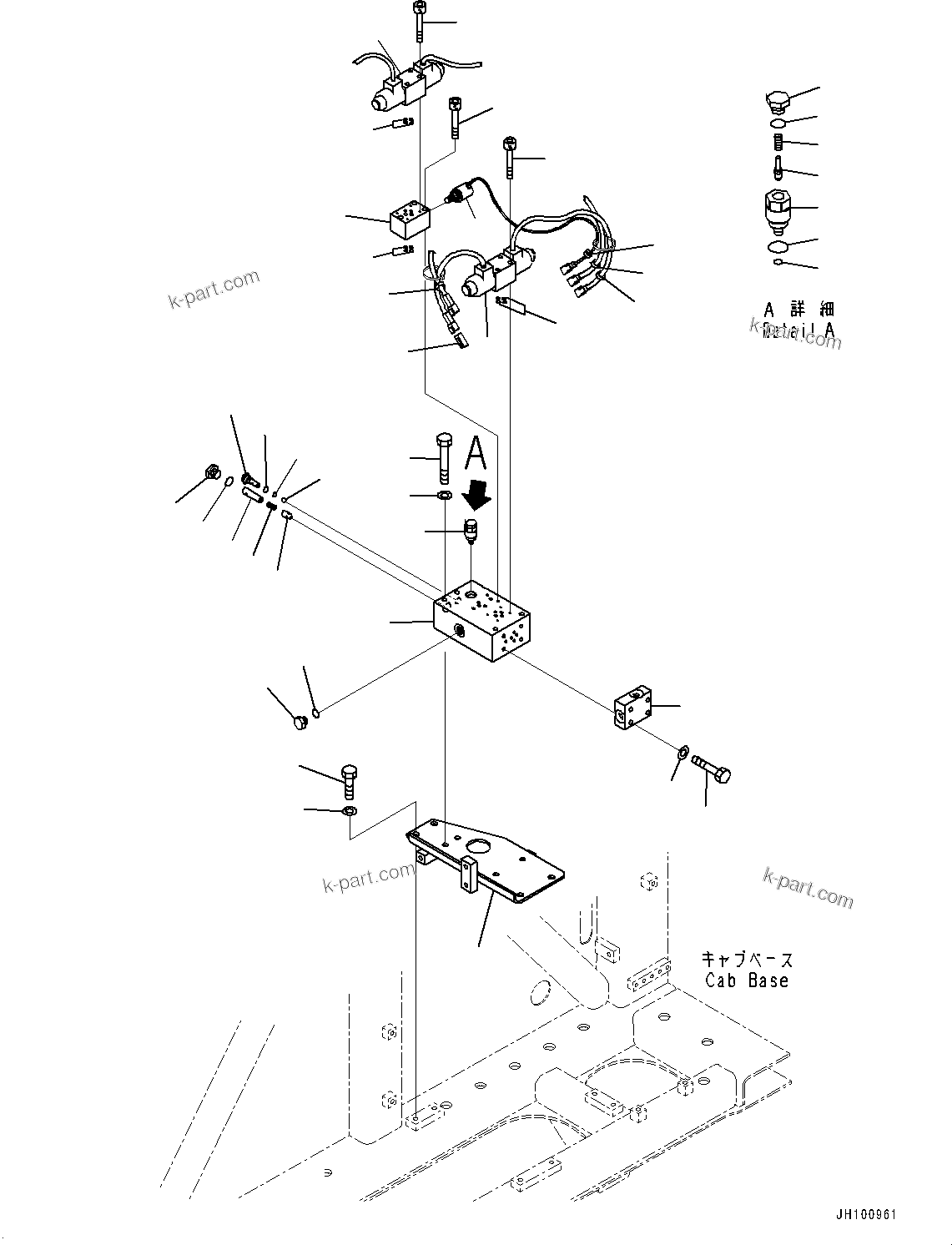Komatsu parts book diagram for PC2000-11R S/N 31001-UP: HYDRAULIC LADDER PIPING, VALVE(#30001-)