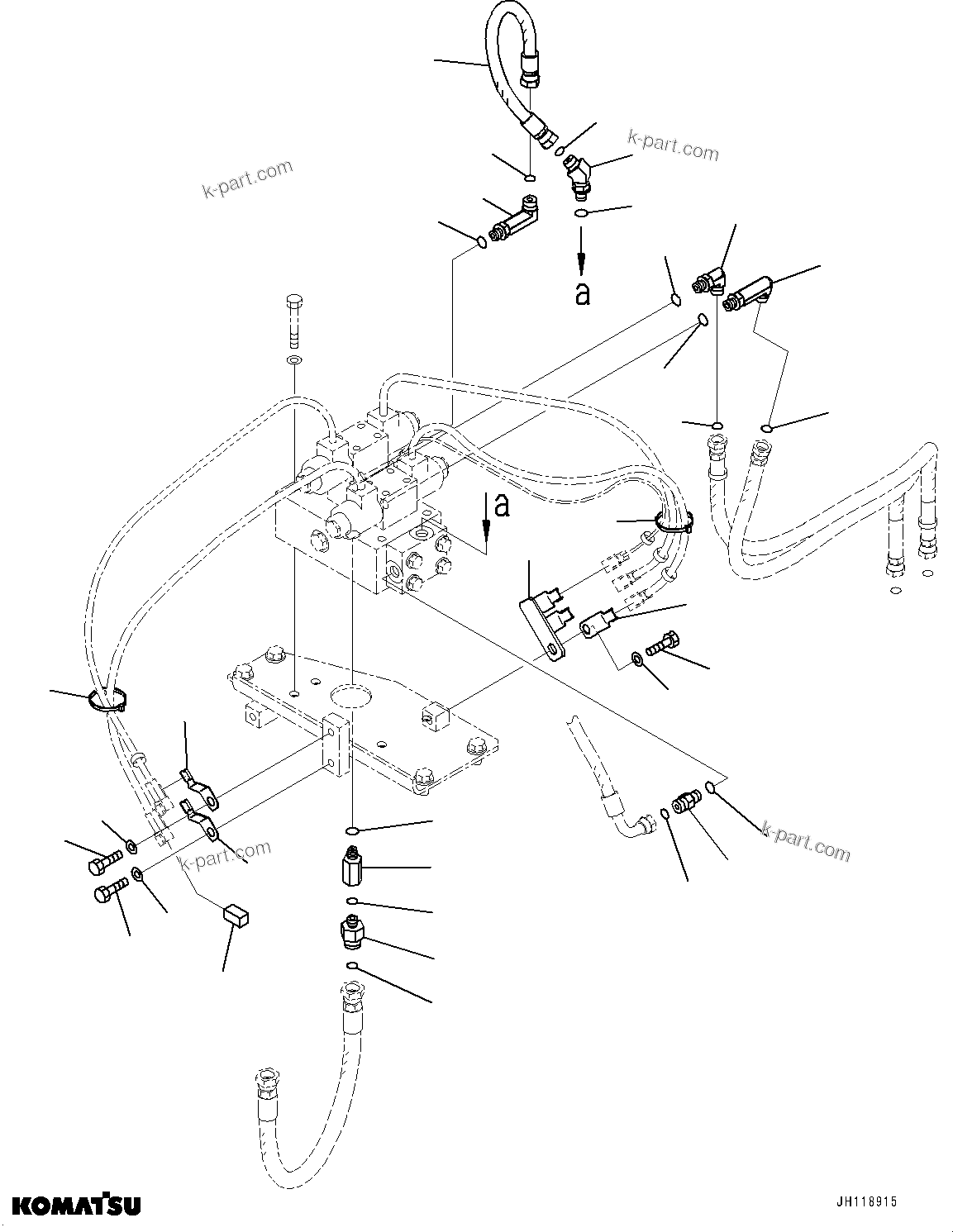 Komatsu parts book diagram for PC2000-11R S/N 31001-UP: HYDRAULIC LADDER PIPING, VALVE RELATED PARTS(#30001-)