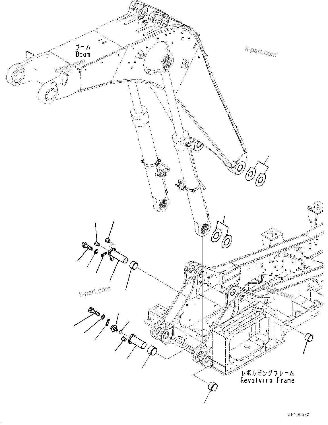 Komatsu parts book diagram for PC2000-11R S/N 31001-UP: BOOM FOOT PIN, (#30001-)