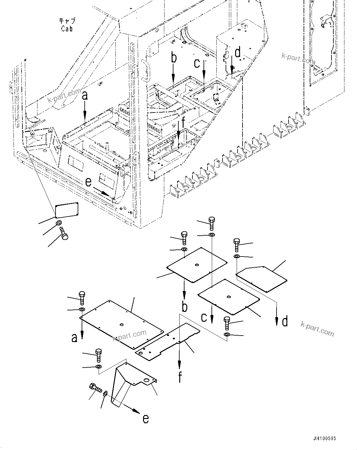 Komatsu parts book diagram for PC2000-11R S/N 31001-UP: CAB, FLOOR COVER(#31001-)