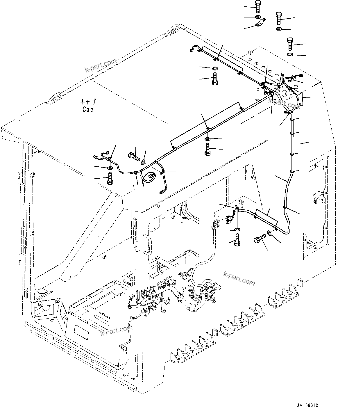 Komatsu parts book diagram for PC2000-11R S/N 31001-UP: CAB, WIRING HARNESS (2/2)(#31001-)