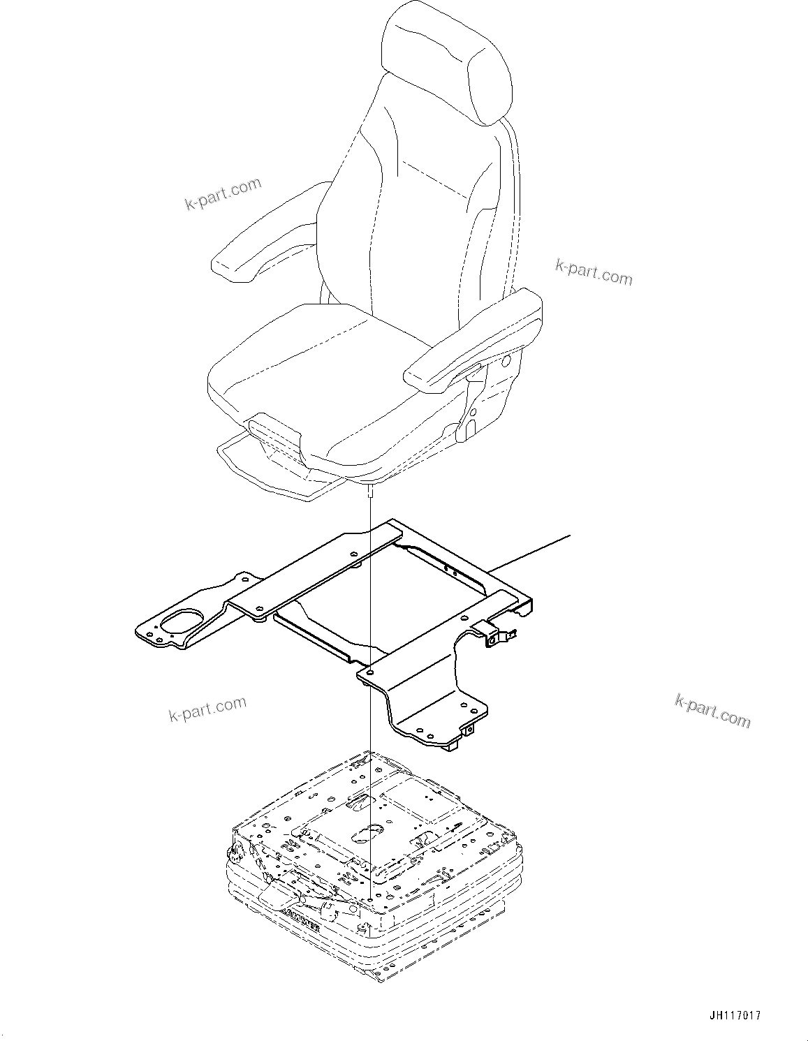 Komatsu parts book diagram for PC2000-11R S/N 31001-UP: CAB, OPERATOR'S SEAT RELATED PARTS (1/2)(#31001-)