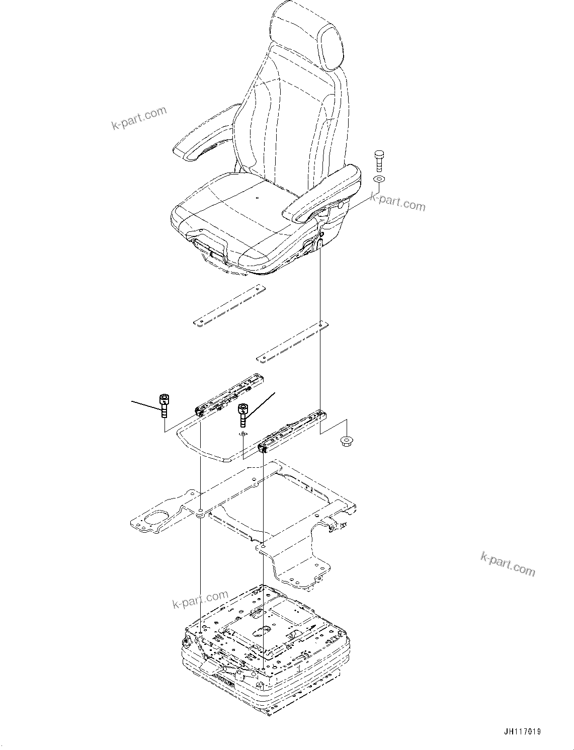 Komatsu parts book diagram for PC2000-11R S/N 31001-UP: CAB, OPERATOR'S SEAT RELATED PARTS (2/2)(#31001-)