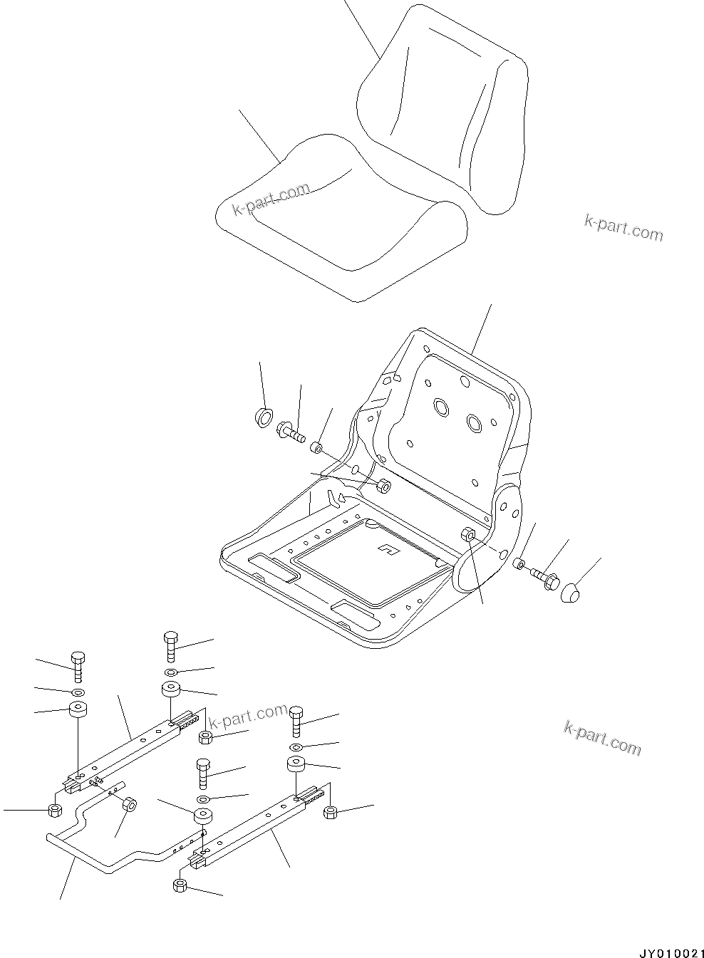 Komatsu parts book diagram for PC2000-11R S/N 31001-UP: CAB, SUB SEAT(#31001-)