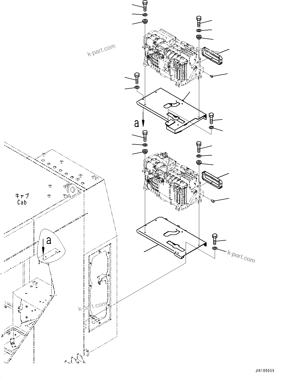 Komatsu parts book diagram for PC2000-11R S/N 31001-UP: CAB, AIR CONDITIONER UNIT MOUNTING(#31001-)