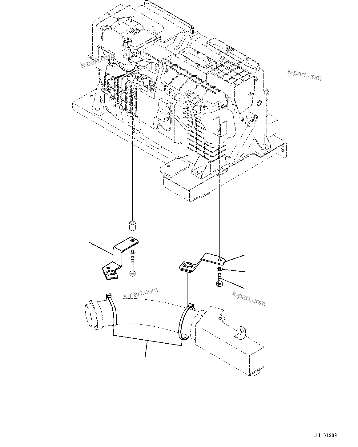 Komatsu parts book diagram for PC2000-11R S/N 31001-UP: CAB, AIR CONDITIONER DUCT RELATED PARTS (2/2)(#31001-)