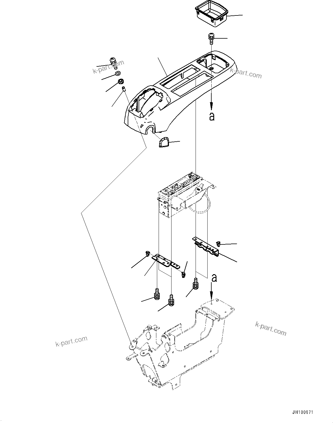 Komatsu parts book diagram for PC2000-11R S/N 31001-UP: CAB, CONSOLE BOX, L.H. (1/2)(#31001-)