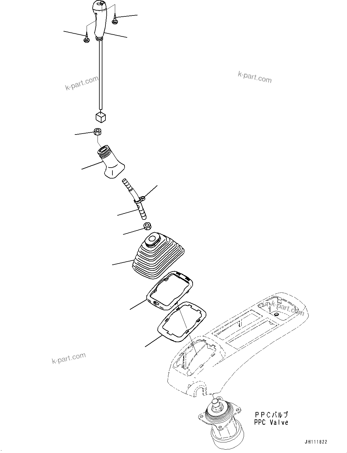 Komatsu parts book diagram for PC2000-11R S/N 31001-UP: CAB, FLOOR, LEVER, L.H. (SEMI WRIST CONTROL LEVER)(#31001-)
