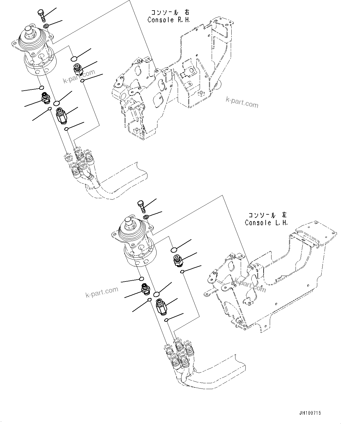 Komatsu parts book diagram for PC2000-11R S/N 31001-UP: CAB, PPC VALVE RELATED PARTS(#31001-)