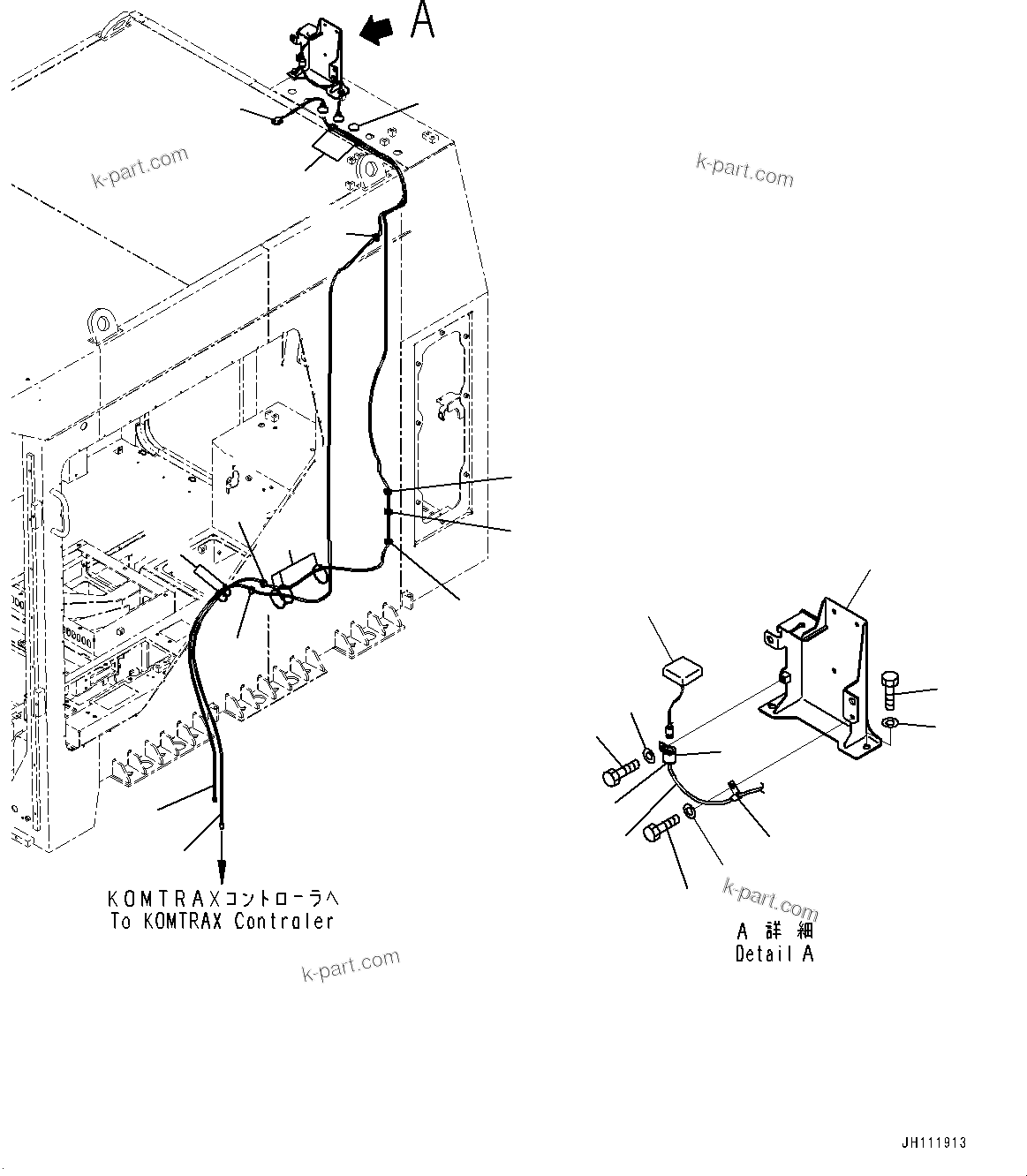 Komatsu parts book diagram for PC2000-11R S/N 31001-UP: CAB, KOMTRAX ANTENNA(#31001-)