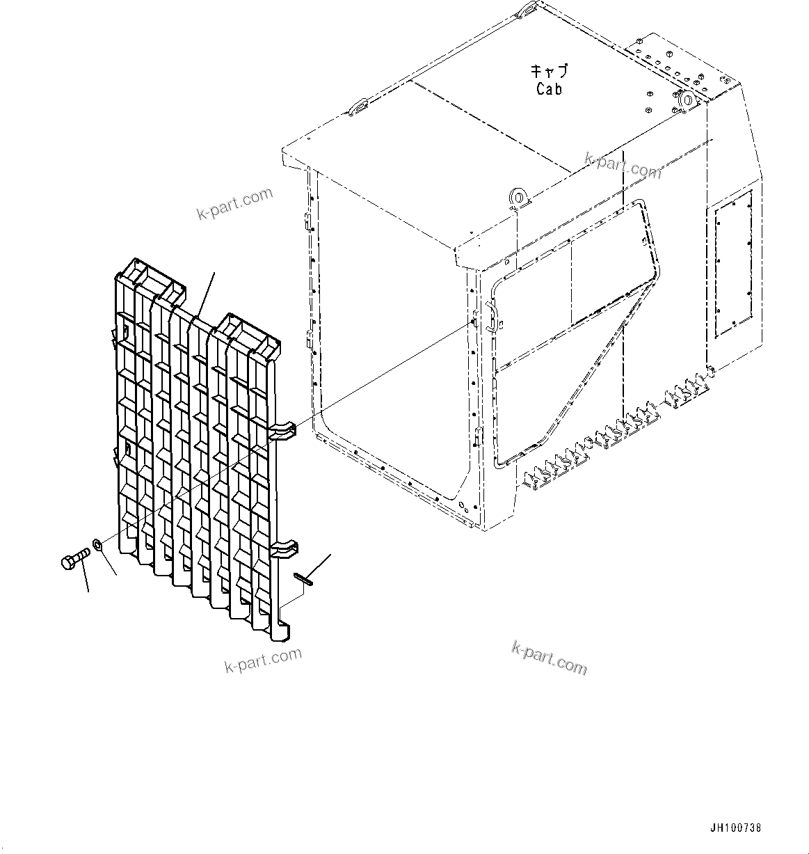 Komatsu parts book diagram for PC2000-11R S/N 31001-UP: FRONT GUARD, (#30001-)