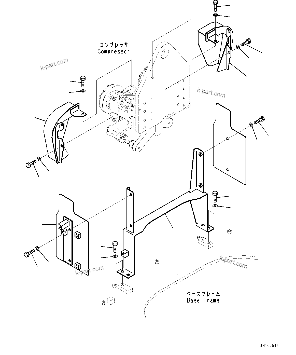 Komatsu parts book diagram for PC2000-11R S/N 31001-UP: AIR CONDITIONER, BELT COVER(#30001-)