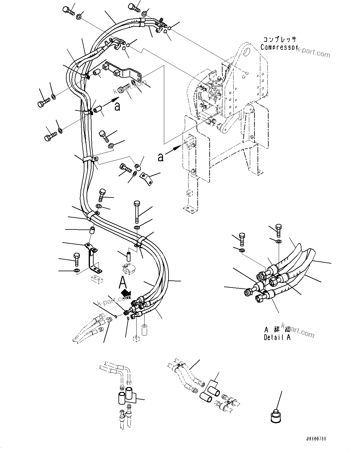 Komatsu parts book diagram for PC2000-11R S/N 31001-UP: AIR CONDITIONER, AIR CONDITIONER PIPING, INSIDE OF POWER CONTAINER(#30001-)