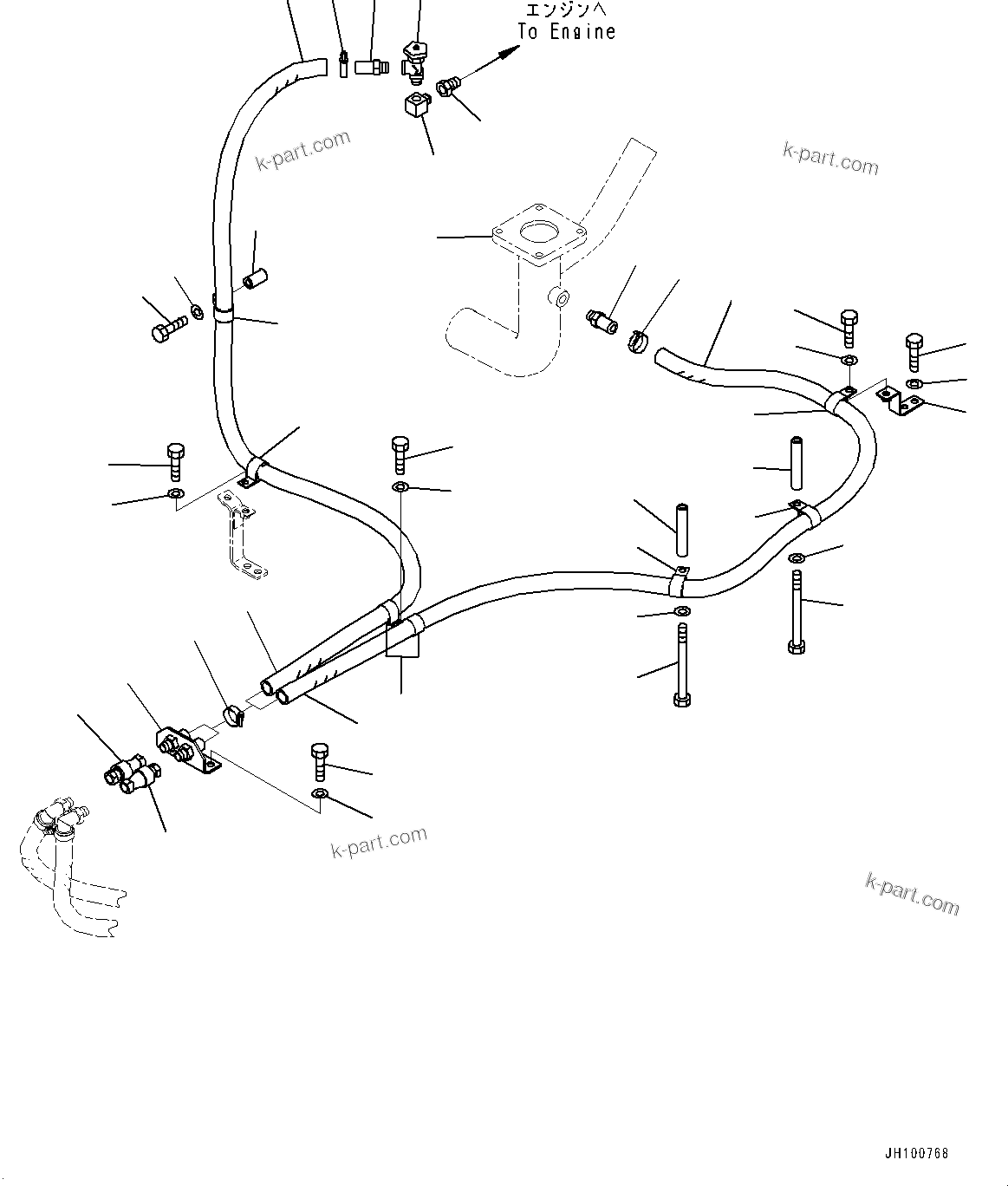 Komatsu parts book diagram for PC2000-11R S/N 31001-UP: AIR CONDITIONER, HEATER HOSE, INSIDE OF POWER CONTAINER(#30001-)