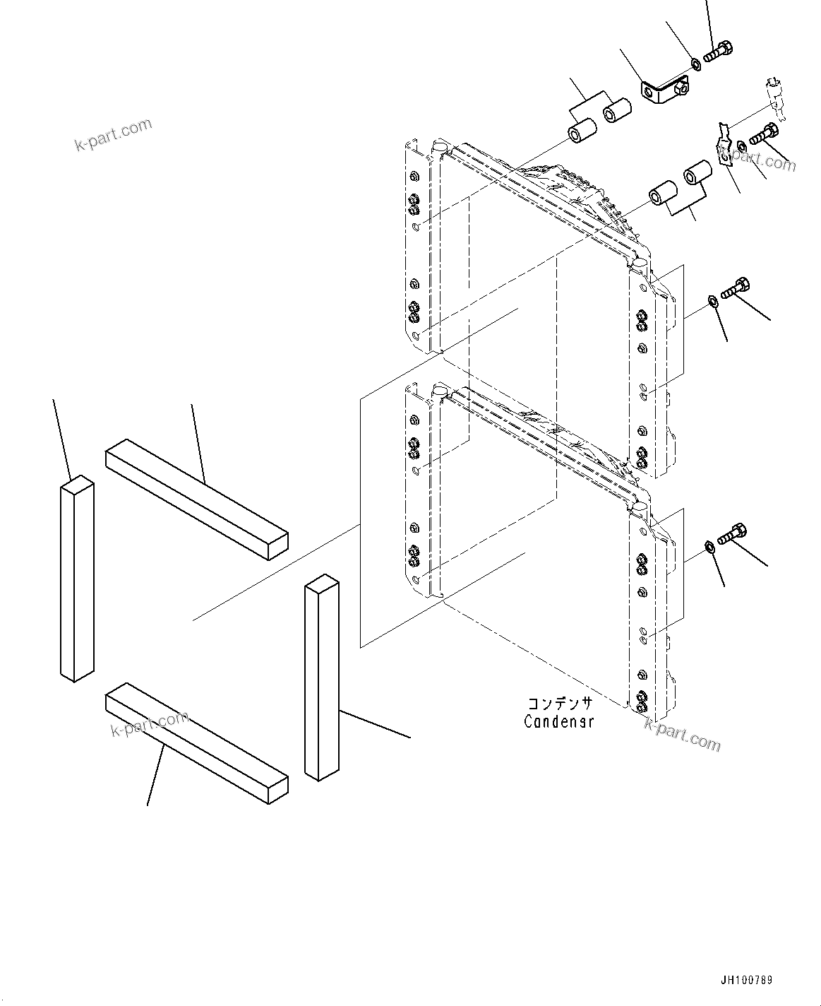 Komatsu parts book diagram for PC2000-11R S/N 31001-UP: AIR CONDITIONER, AIR CONDITIONER CONDENSER UNIT (2/2)(#30001-)