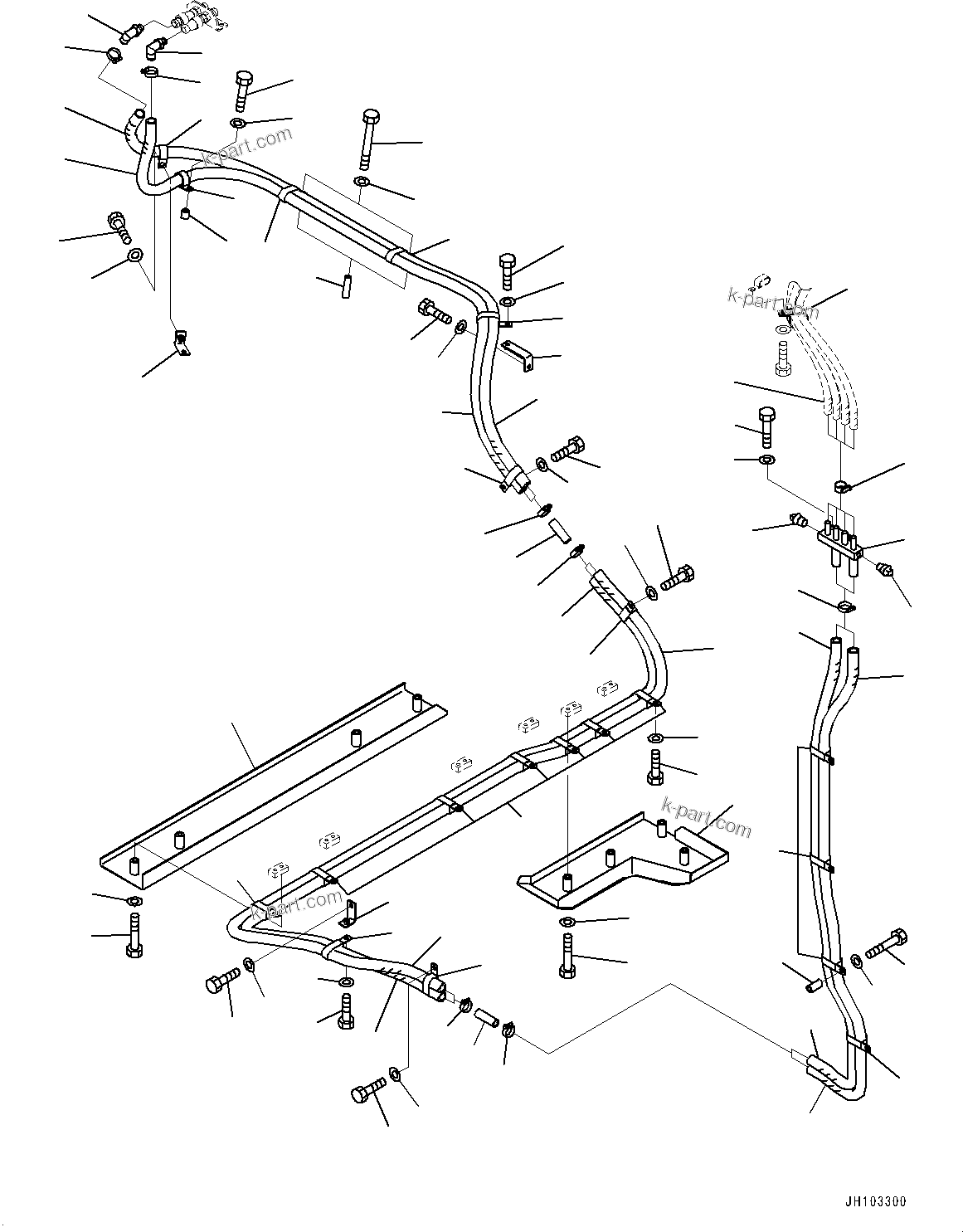 Komatsu parts book diagram for PC2000-11R S/N 31001-UP: AIR CONDITIONER, HEATER HOSE, MACHINE CAB(#30001-)