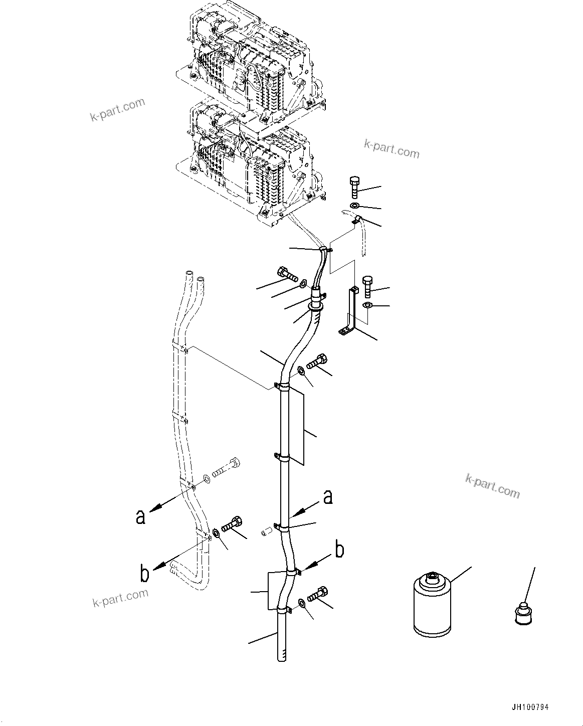 Komatsu parts book diagram for PC2000-11R S/N 31001-UP: AIR CONDITIONER, DRAIN PIPING(#30001-)