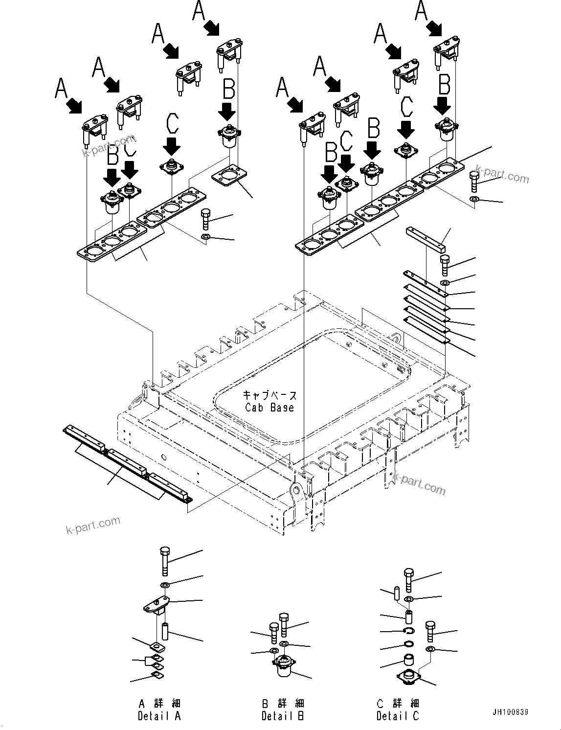 Komatsu parts book diagram for PC2000-11R S/N 31001-UP: FLOOR FRAME MOUNTING, (#30001-)