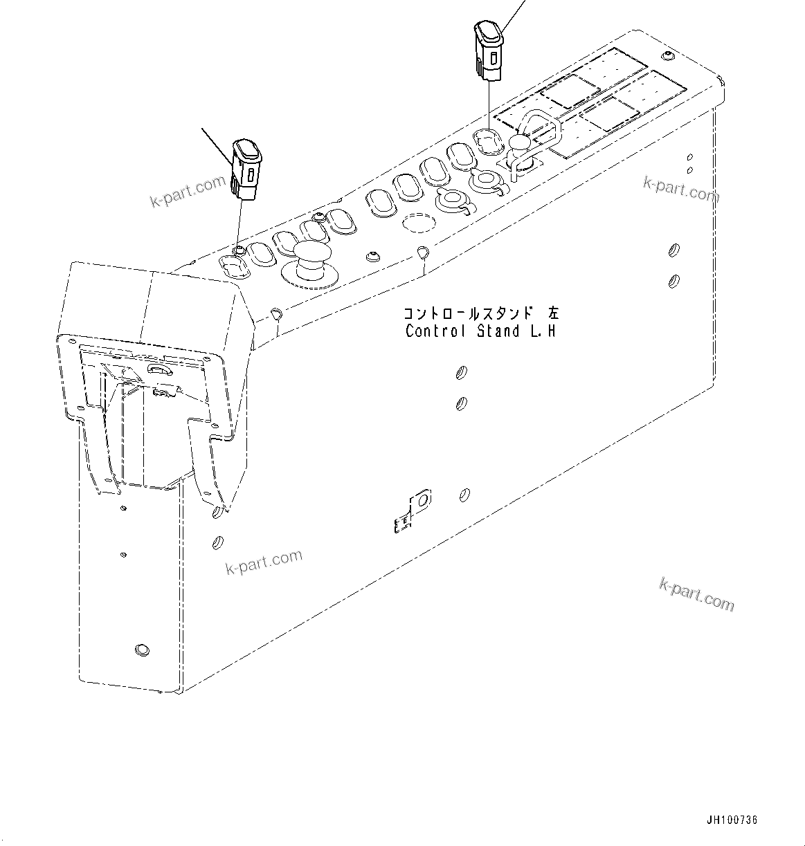 Komatsu parts book diagram for PC2000-11R S/N 31001-UP: SWITCH, SWITCH (AMBER COLOR WARNING BEACON, SERVICE CENTER)(#31001-)