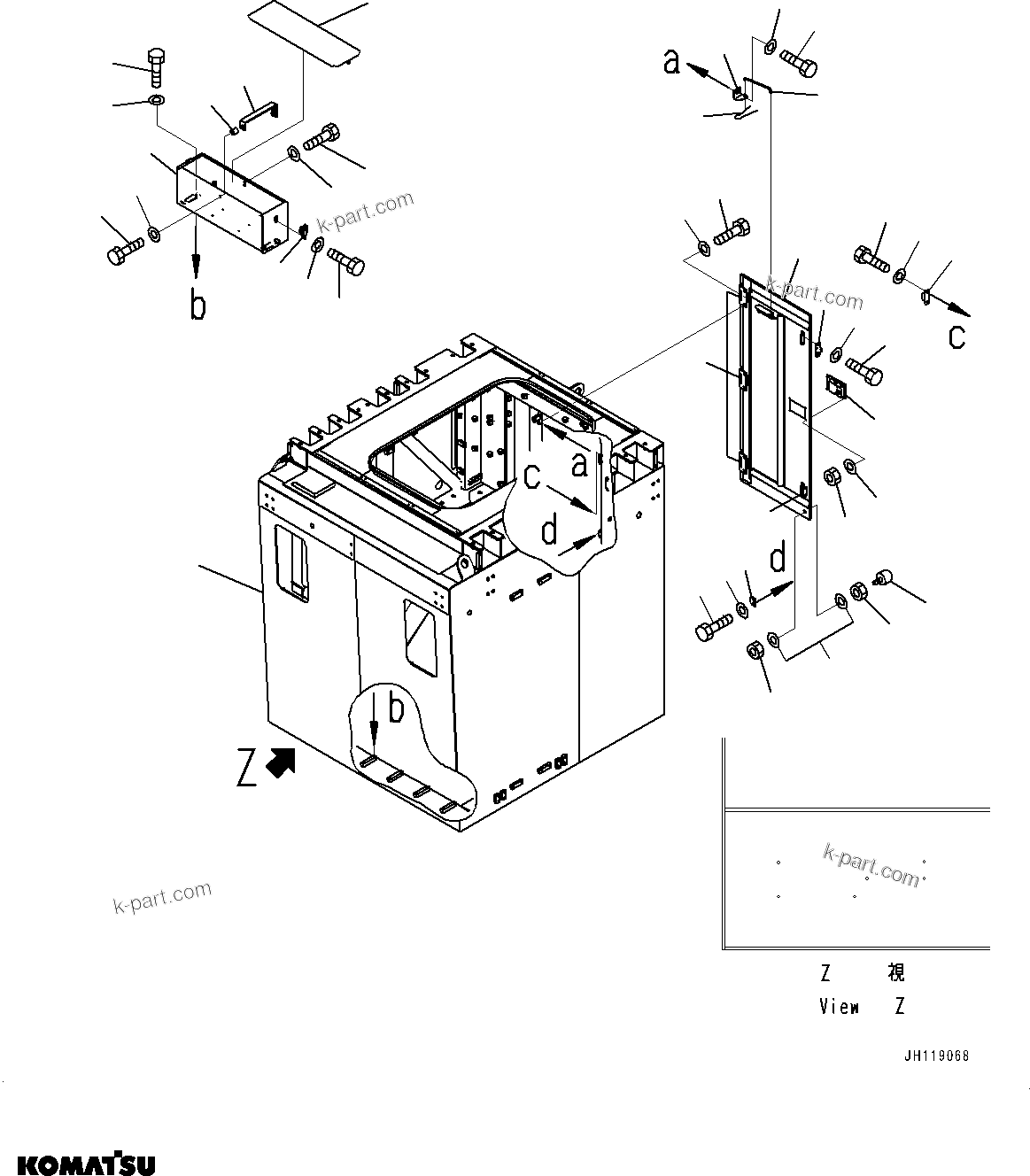 Komatsu parts book diagram for PC2000-11R S/N 31001-UP: CAB MOUNTING, CAB BASE(#30001-)