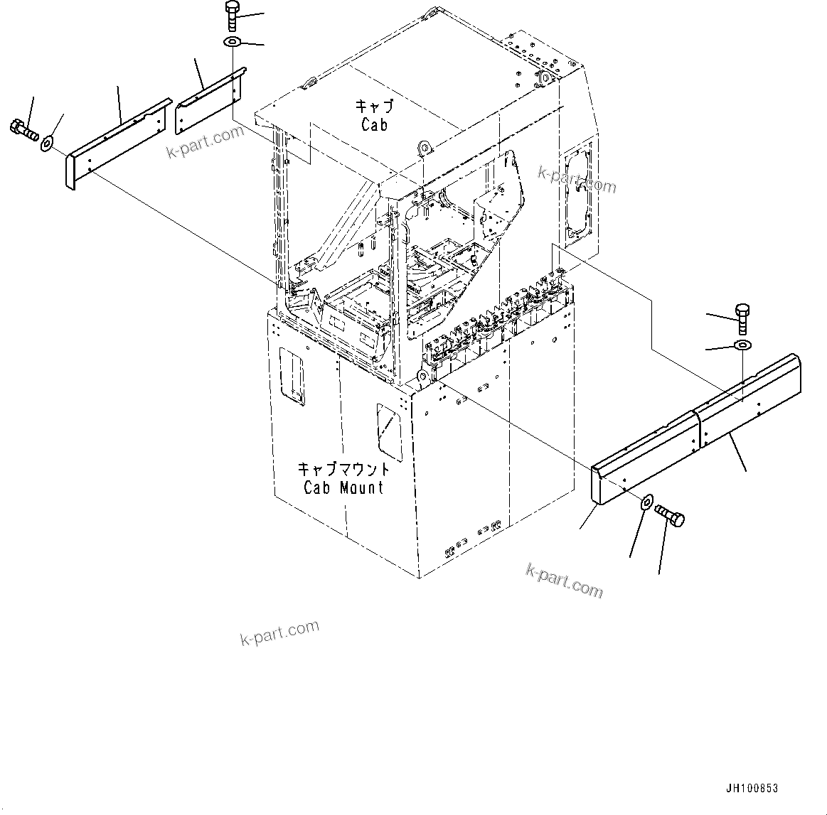 Komatsu parts book diagram for PC2000-11R S/N 31001-UP: CAB MOUNTING, COVER(#30001-)