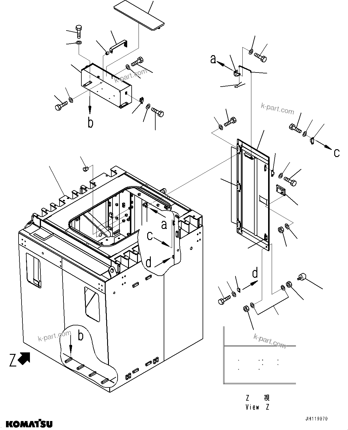Komatsu parts book diagram for PC2000-11R S/N 31001-UP: CAB MOUNTING, CAB BASE (LOADING SHOVEL, BOTTOM DUMP TYPE)(#30001-)