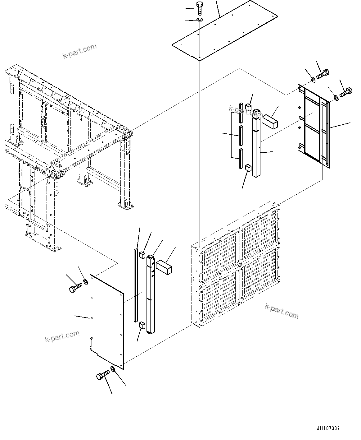 Komatsu parts book diagram for PC2000-11R S/N 31001-UP: ENGINE HOOD, COVER, L.H.(#30001-)