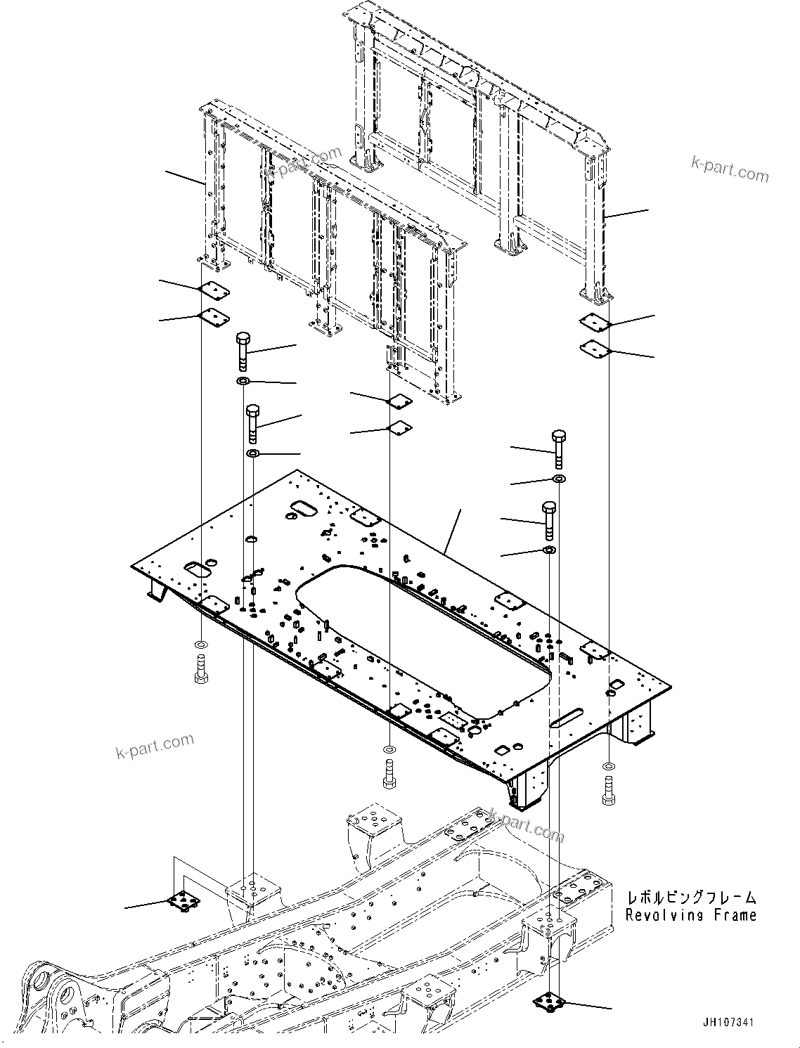 Komatsu parts book diagram for PC2000-11R S/N 31001-UP: CONTAINER BASE FRAME, (#30001-)